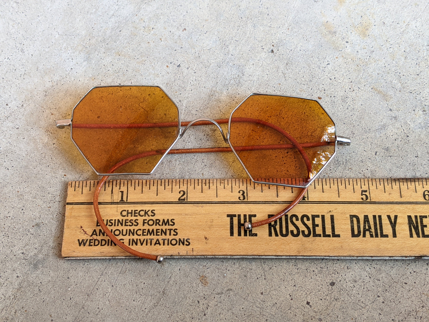 1930s Amber Tinted Octagonal Sunglasses