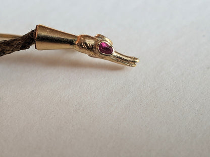 19th c. Gold Snake Hair Brooch