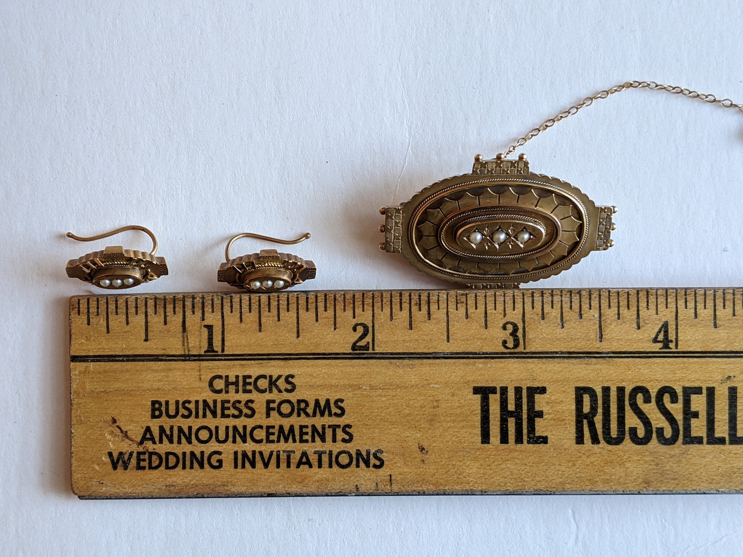1870s-1880s 14k Gold Demi Parure