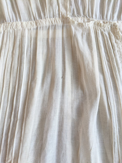 1910s Embroidered Cotton Dress | 30" Waist
