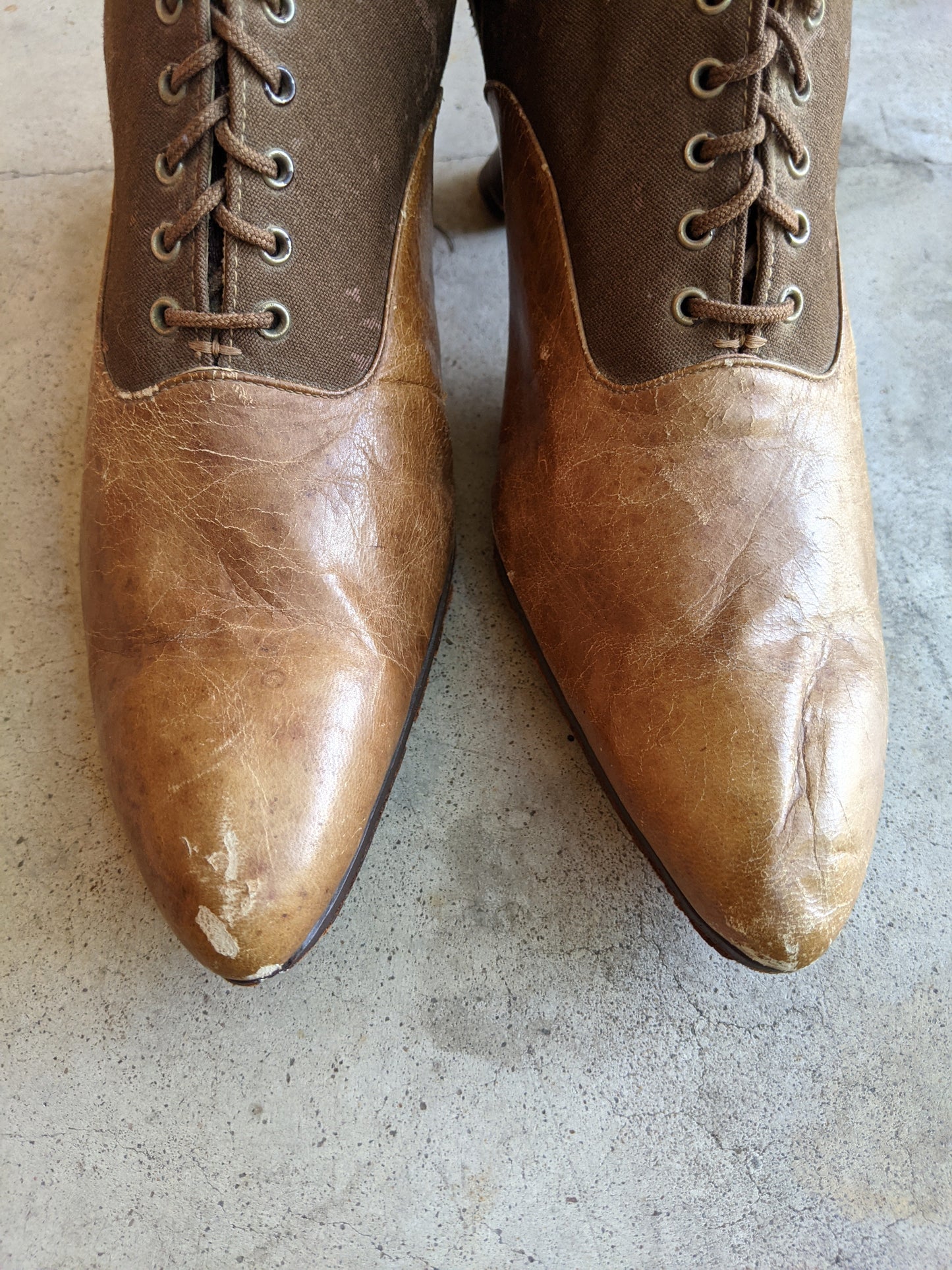 1910s - 1920s Tall Lace Up Brown Boots | Sz 38