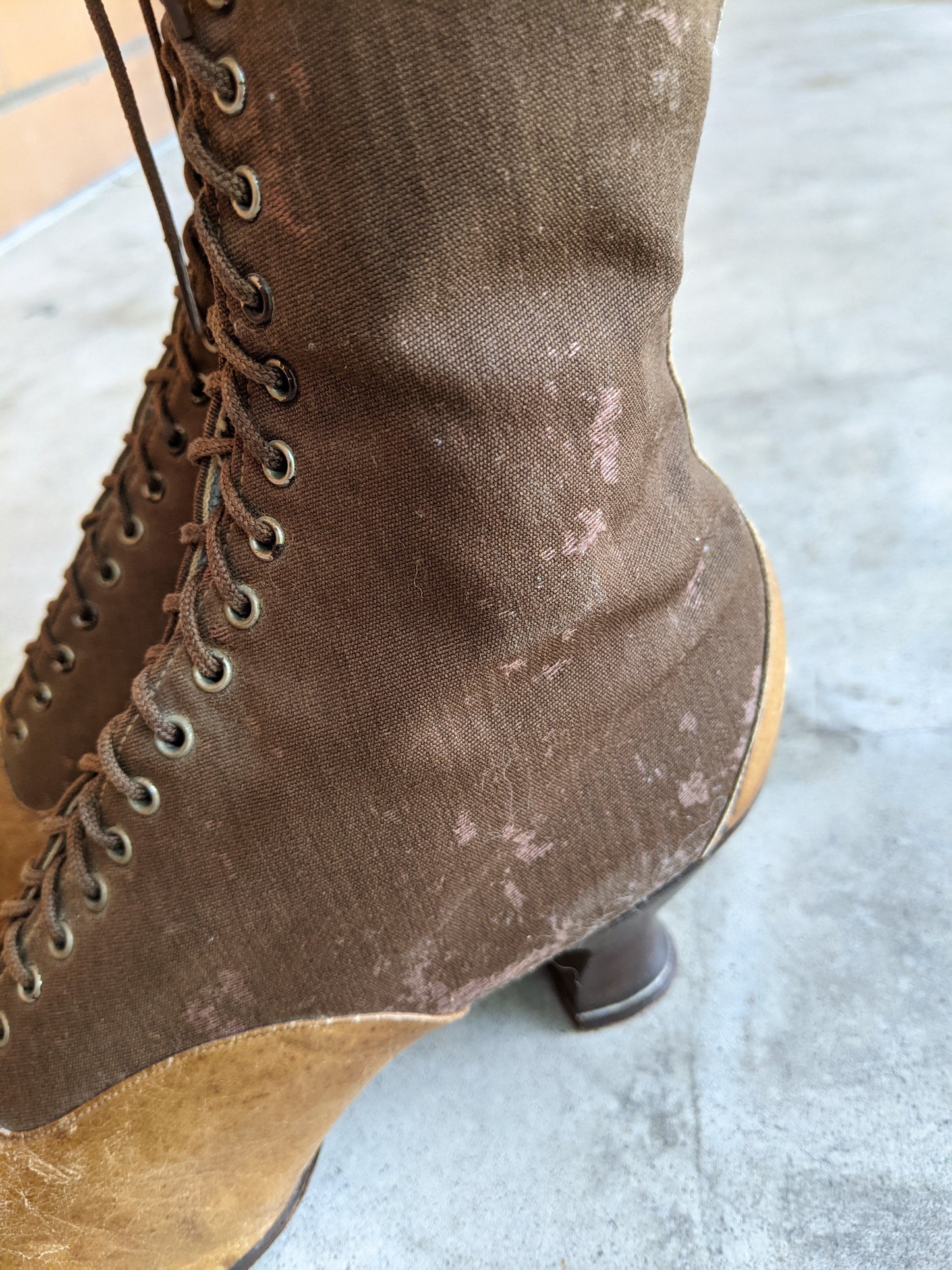 1910s - 1920s Tall Lace Up Brown Boots | Sz 38