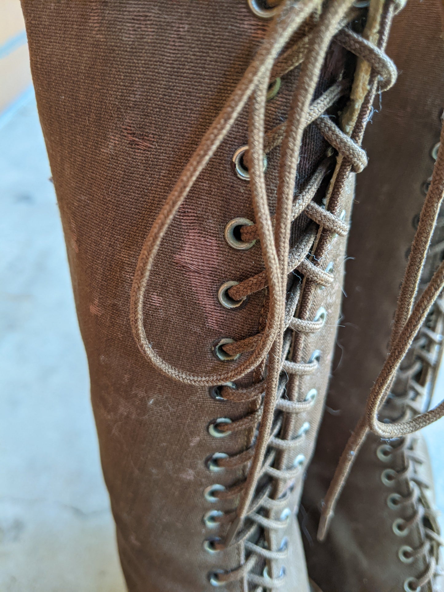 1910s - 1920s Tall Lace Up Brown Boots | Sz 38