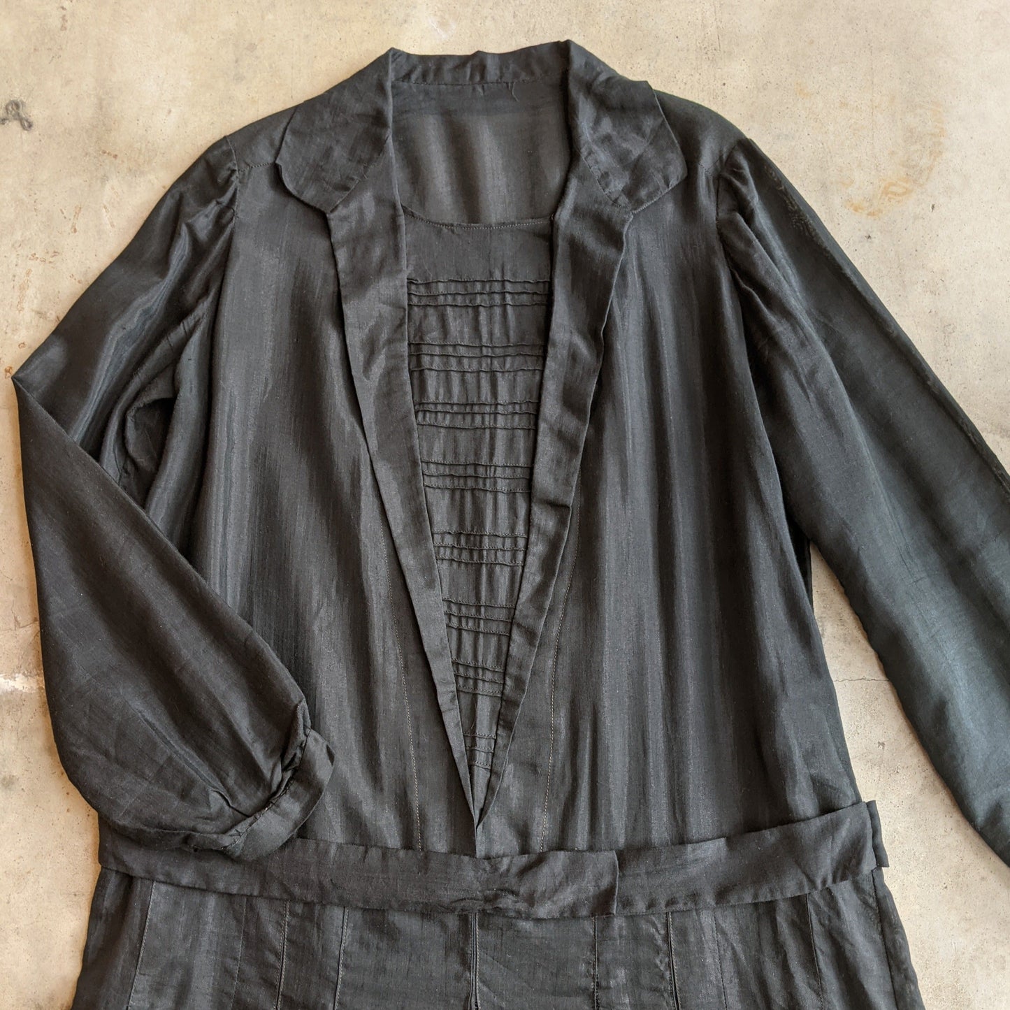 1920s Black Semi-Sheer Dress