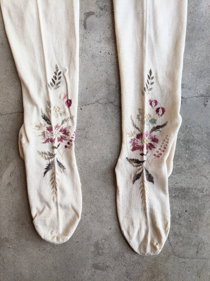 Antique Embroidered Stockings