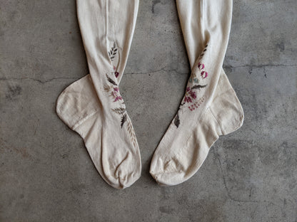 Antique Embroidered Stockings