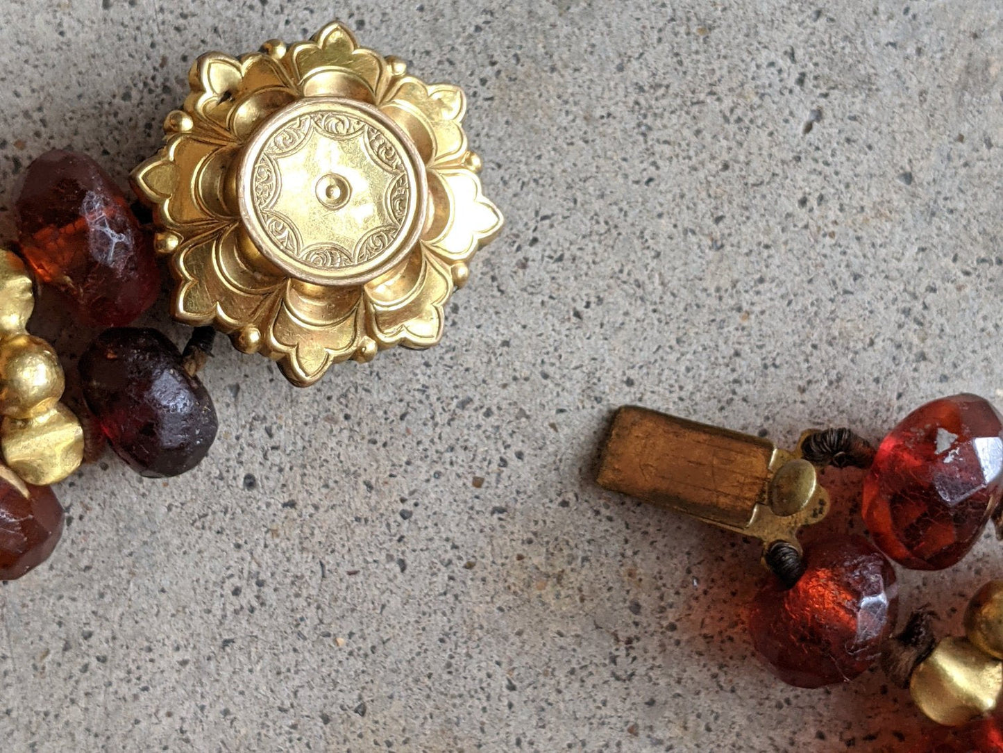 19th C. Double Strand Amber Choker Necklace