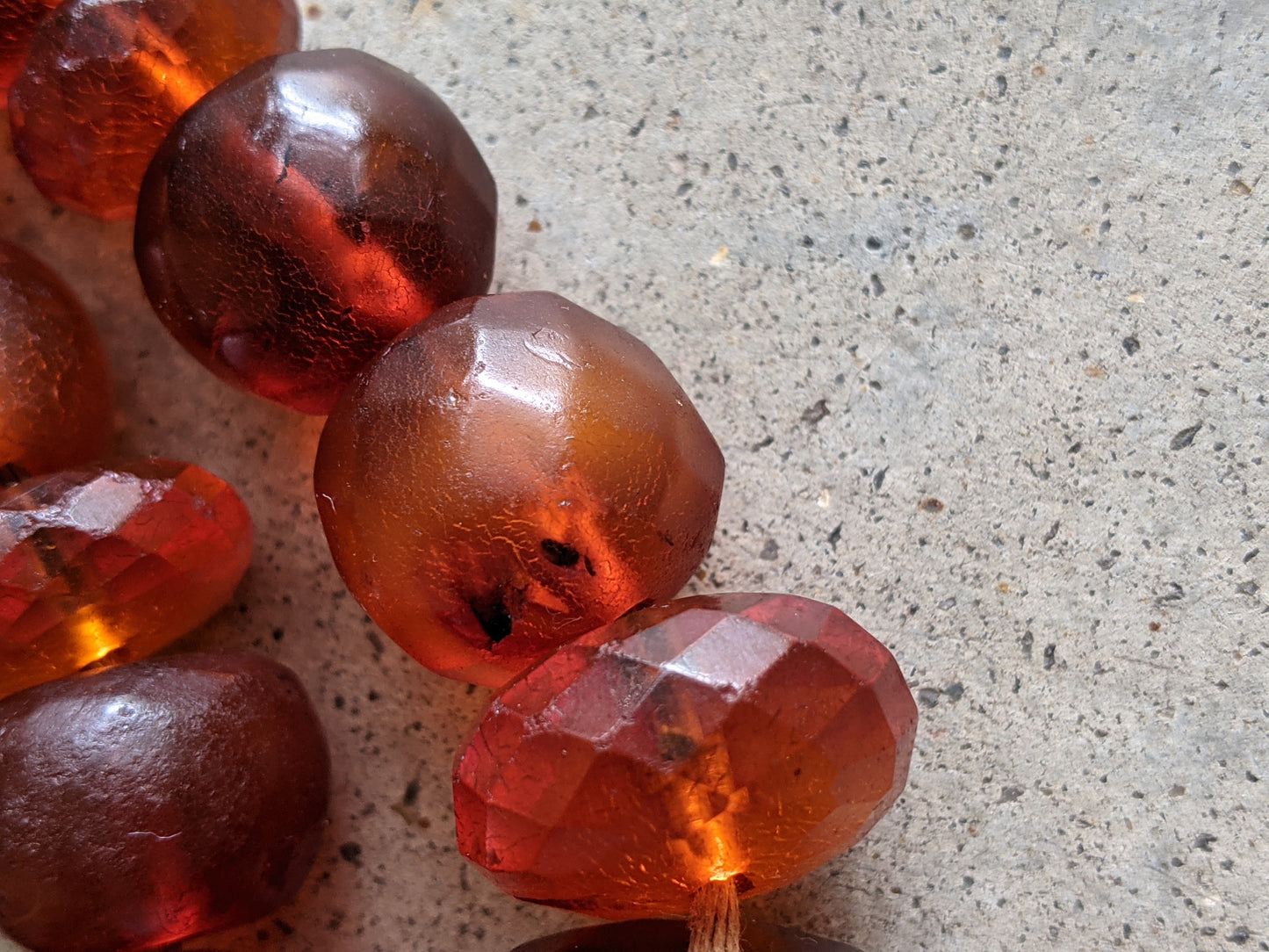 19th C. Double Strand Amber Choker Necklace