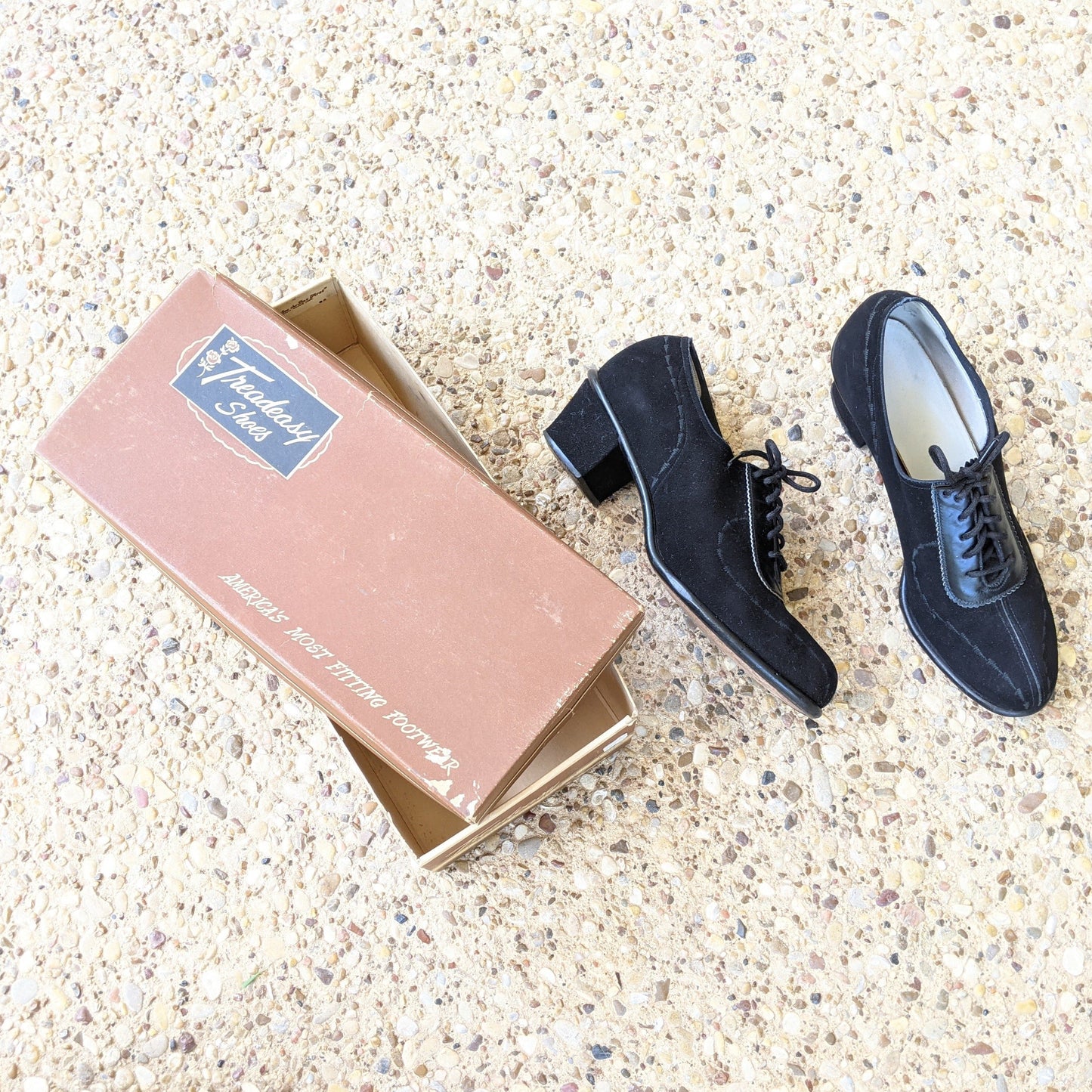 1950s Lace Up Suede Oxfords | Sz 7