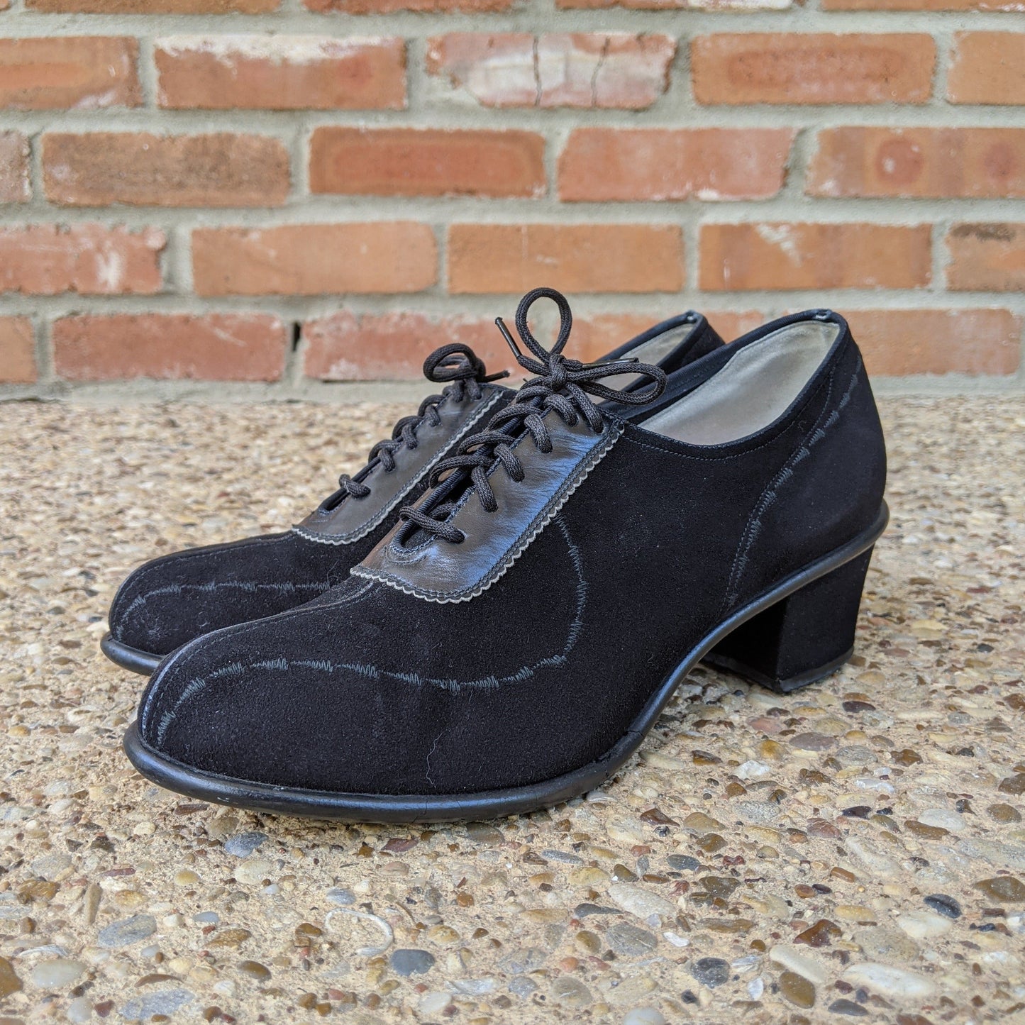 1950s Lace Up Suede Oxfords | Sz 7