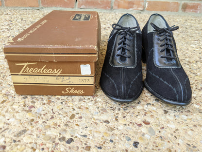 1950s Lace Up Suede Oxfords | Sz 7
