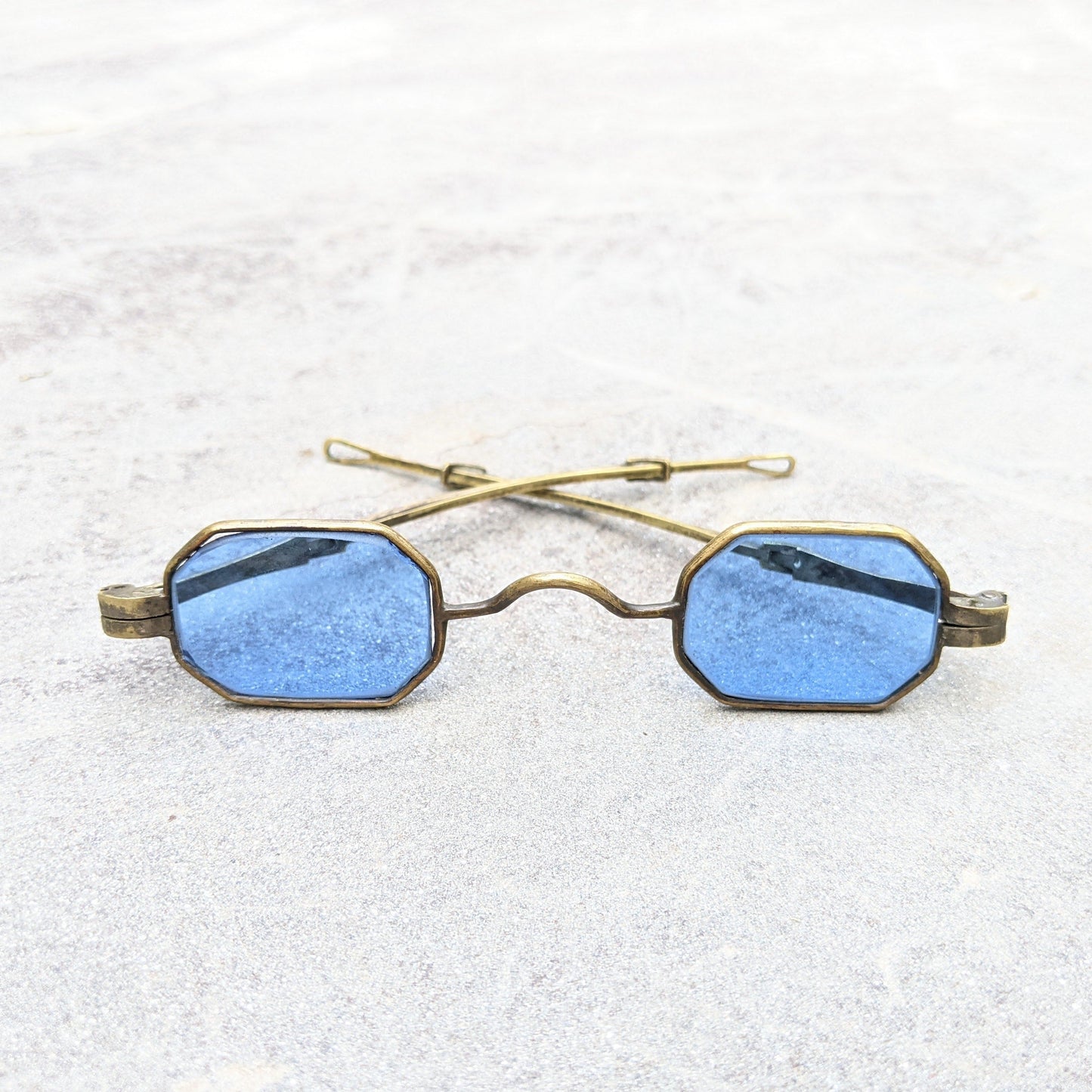 19th C. Blue Tinted Eyeglasses