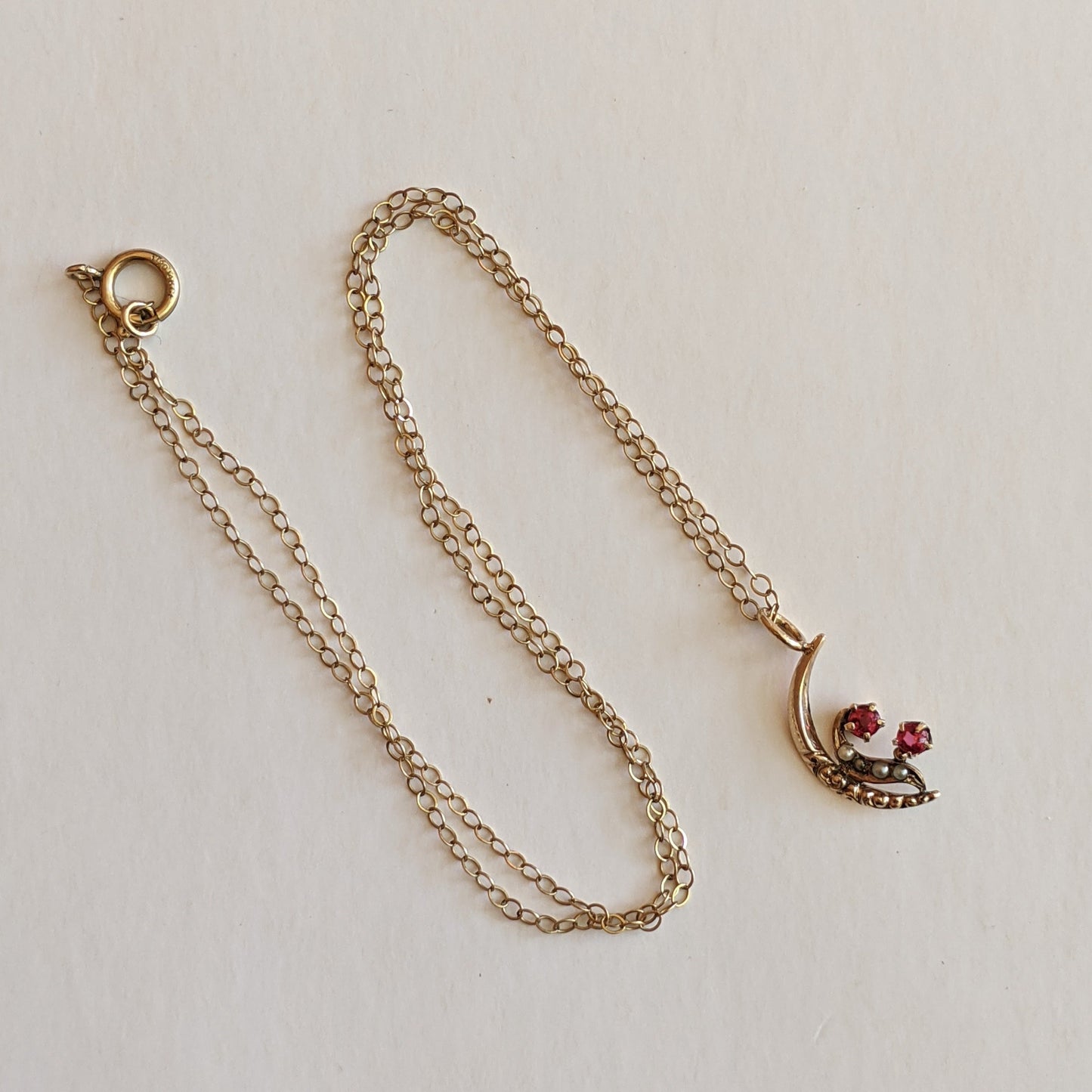 1900s-1910s 14k Gold Moon Pendant Conversion