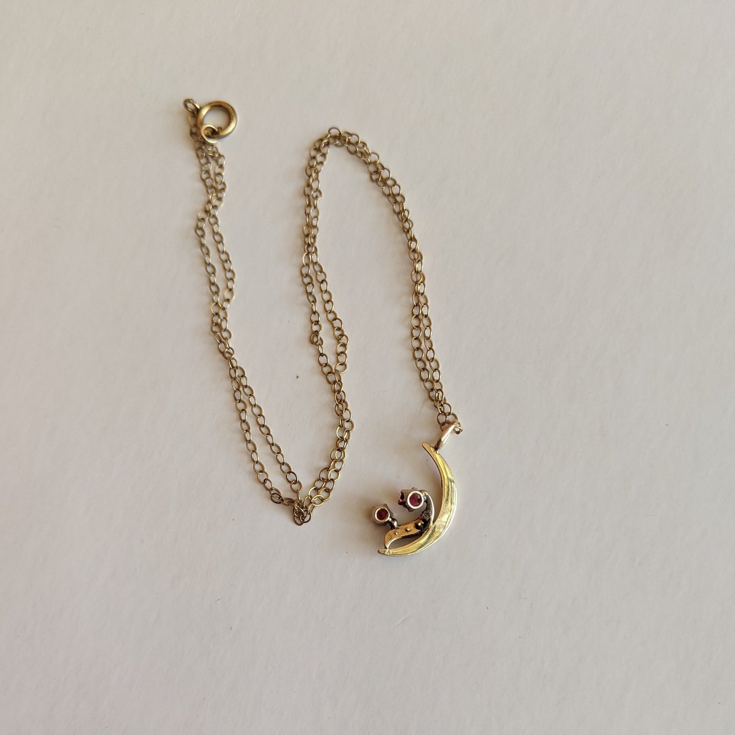 1900s-1910s 14k Gold Moon Pendant Conversion