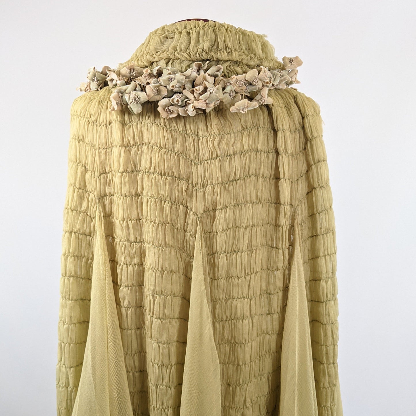 1910s-1920s Chartreuse Chiffon Cape | Study + Display