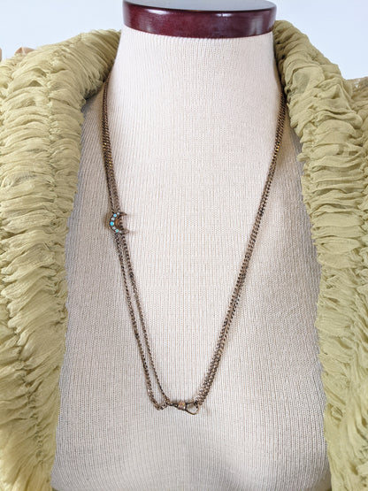 1900s-1910s Opal + Seed Pearl Slide Chain