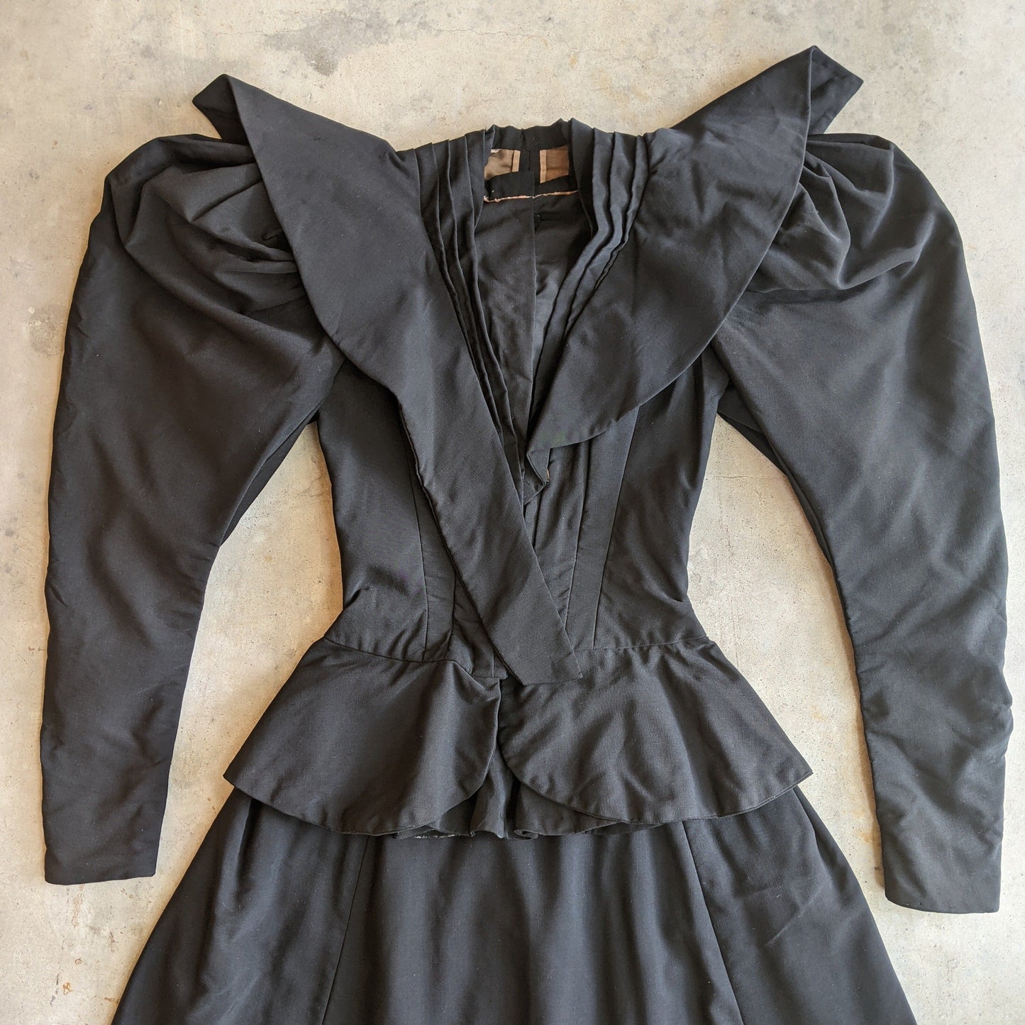 1890s Black Bodice + Skirt/Petticoat Ensemble