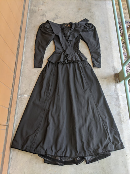 1890s Black Bodice + Skirt/Petticoat Ensemble