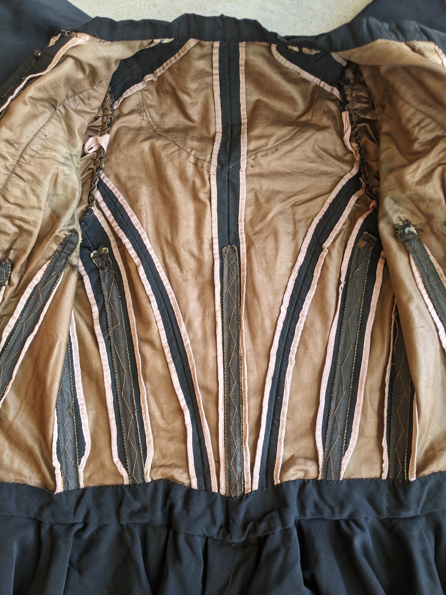 1890s Black Bodice + Skirt/Petticoat Ensemble