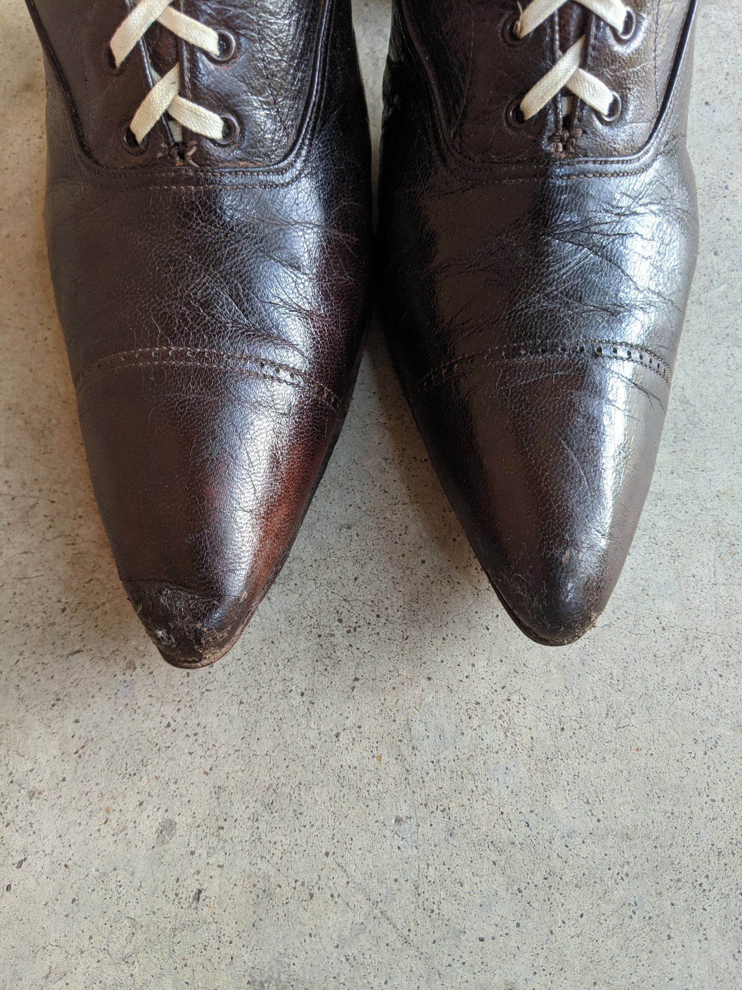 1910s-1920s Brown Lace Up Boots | Approx Sz 7
