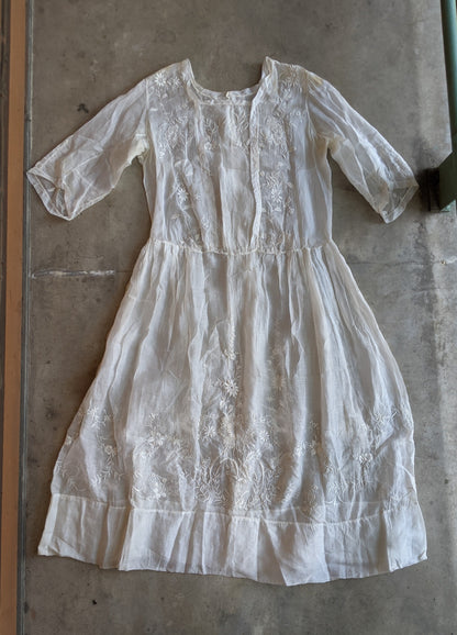 1910s Embroidered Lawn Dress