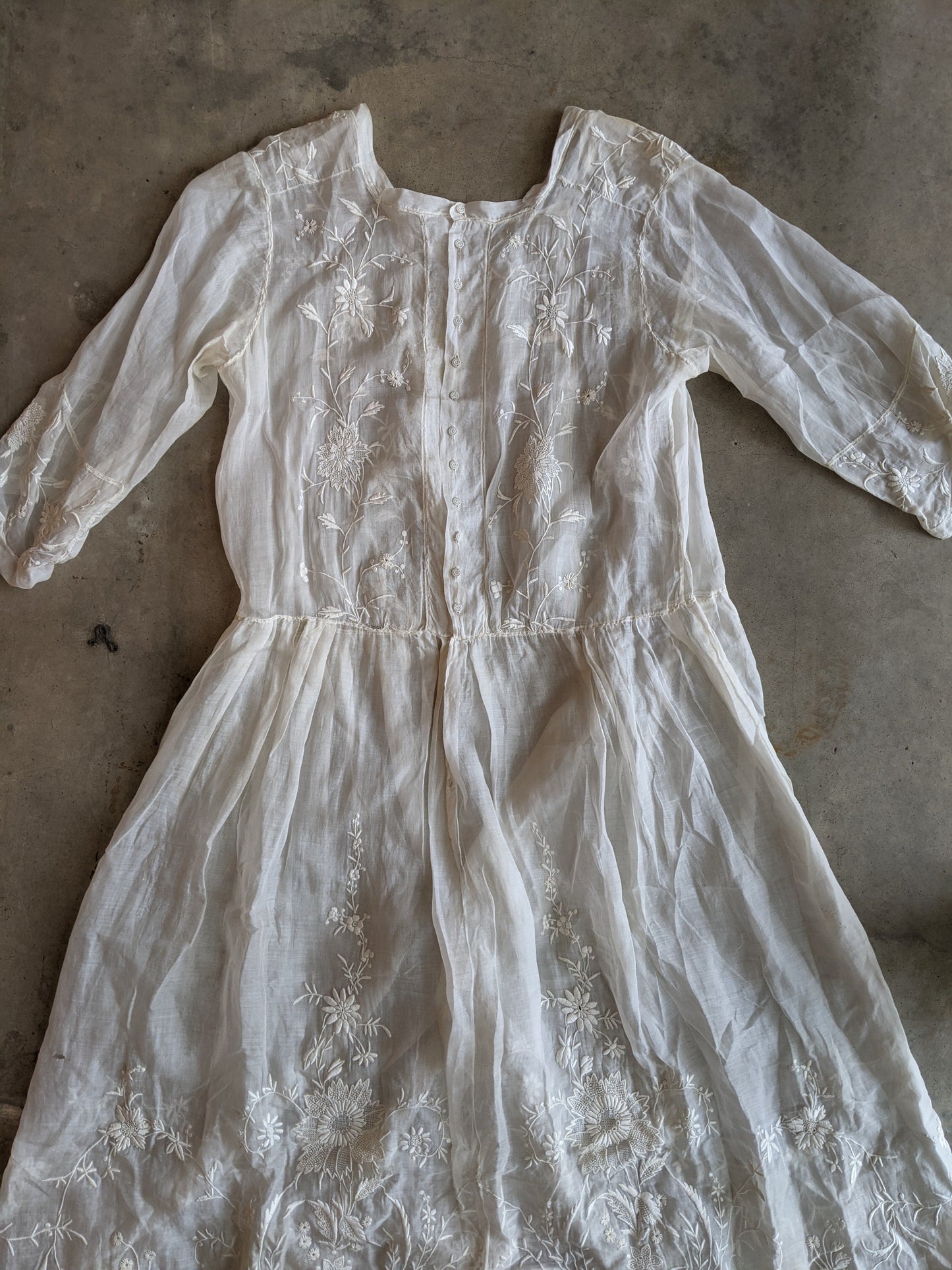 1910s Embroidered Lawn Dress
