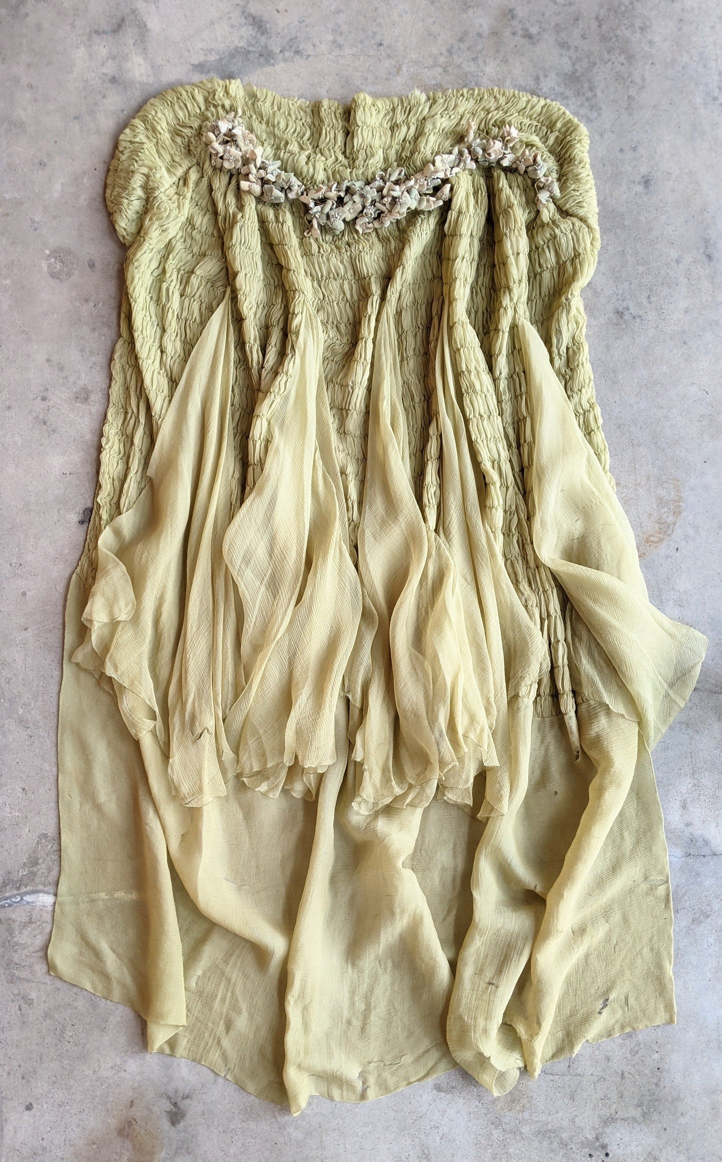 1910s-1920s Chartreuse Chiffon Cape | Study + Display