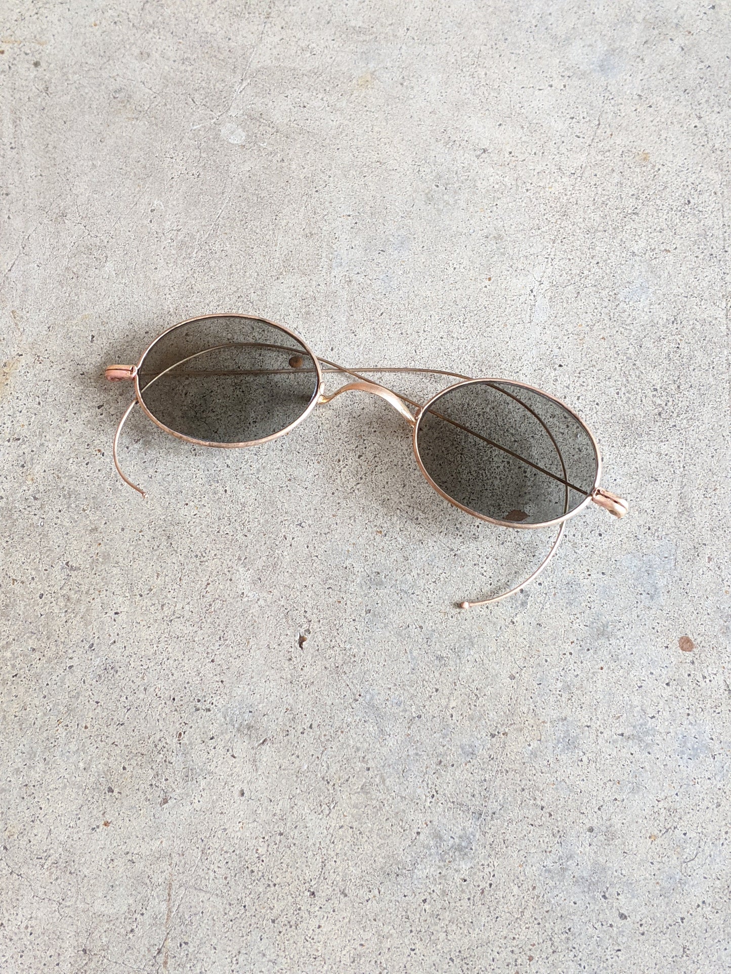 1890s-1900s Tinted Glasses | Gold Tone Frames