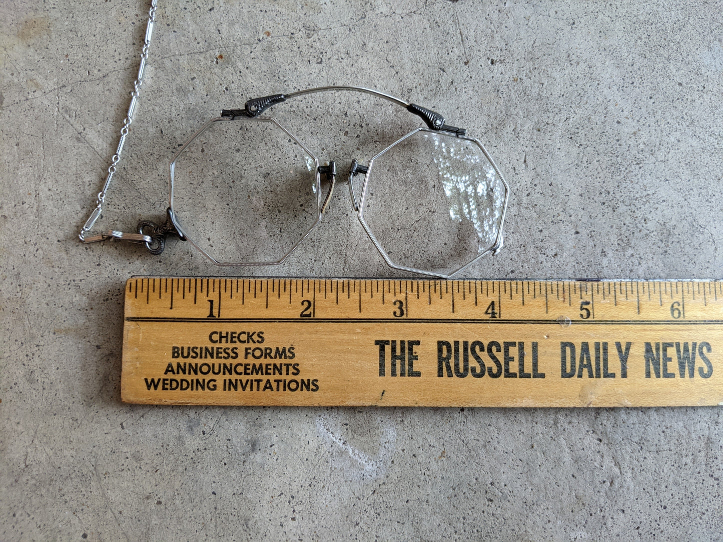 1920s White Gold Filled Lorgnette + Long Chain