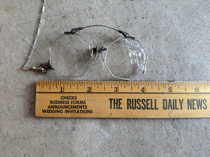 1920s White Gold Filled Lorgnette + Long Chain