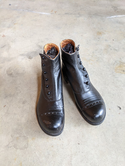 1910s Black Side Button Boots | Approx Sz 5