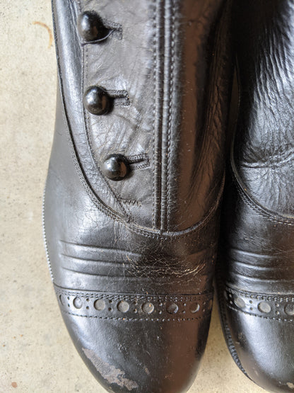 1910s Black Side Button Boots | Approx Sz 5
