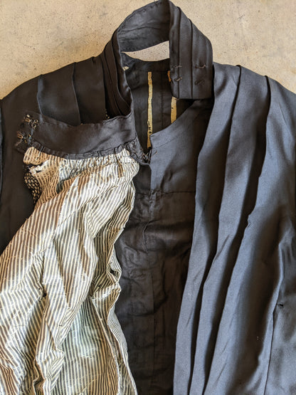 1890s Black Silk Bodice