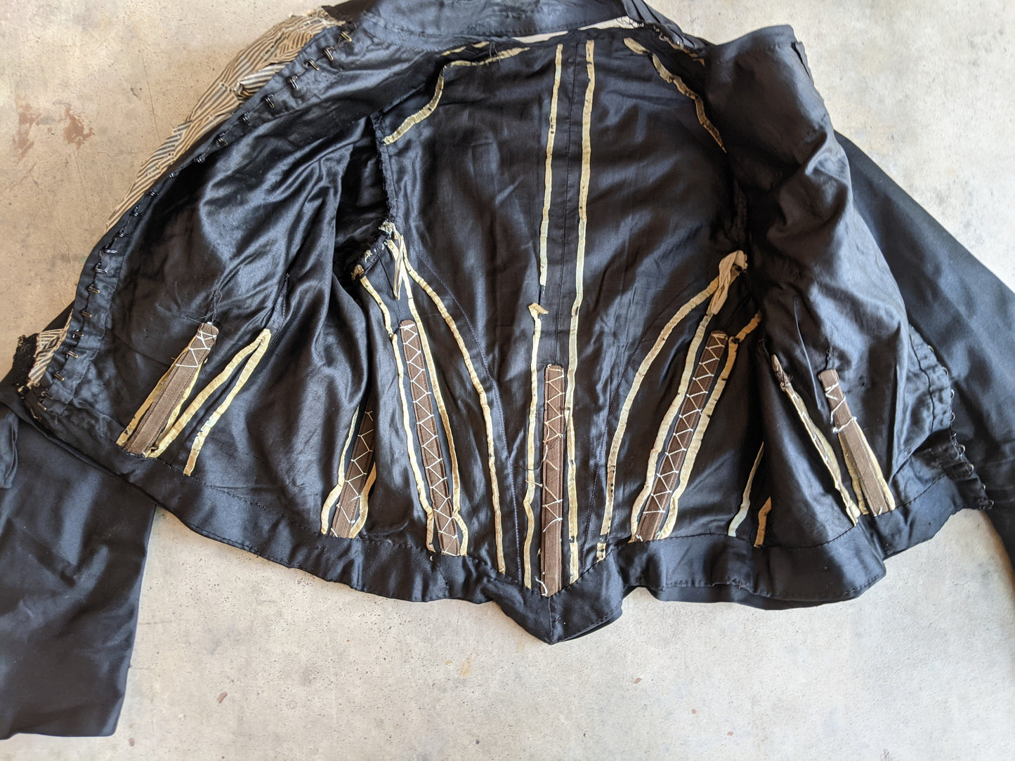 1890s Black Silk Bodice