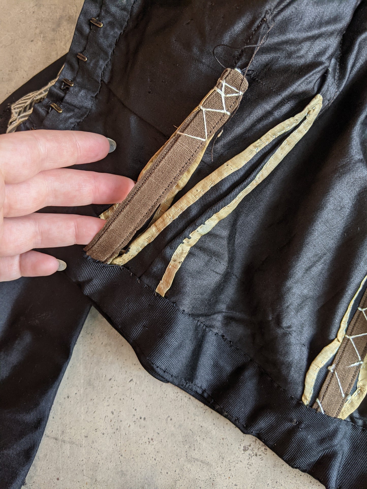 1890s Black Silk Bodice
