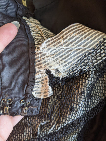 1890s Black Silk Bodice