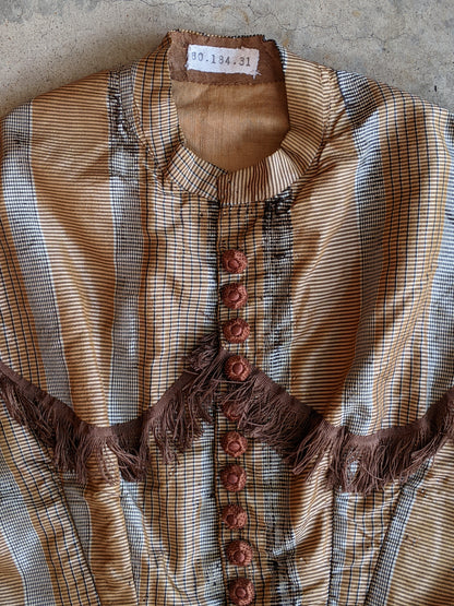 1860s Earth Tones Silk Gown