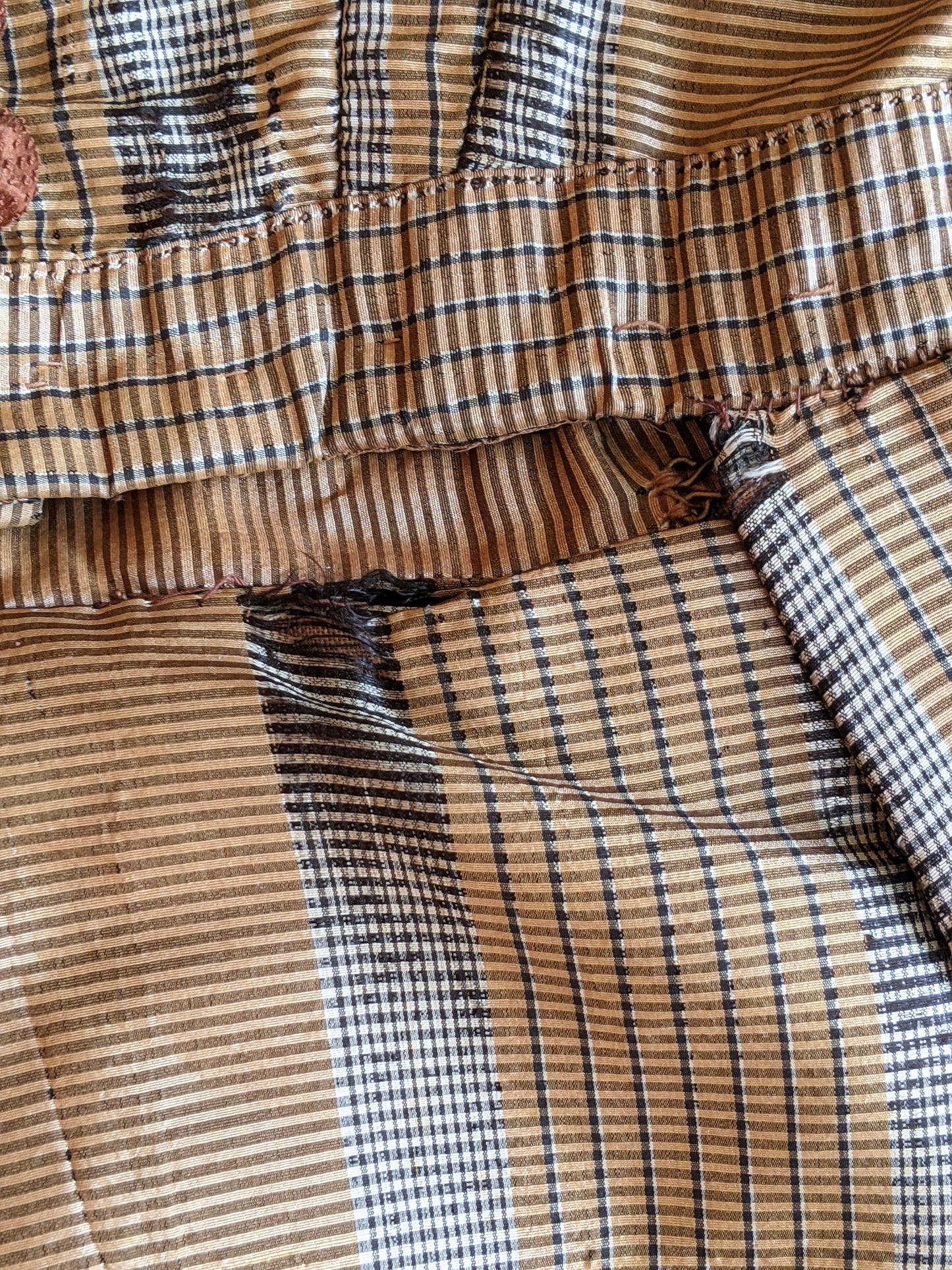 1860s Earth Tones Silk Gown