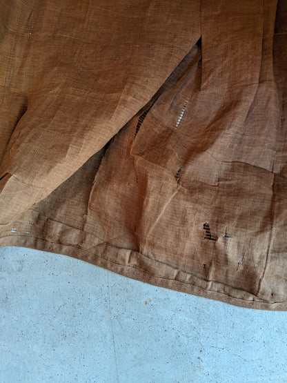 1860s Earth Tones Silk Gown