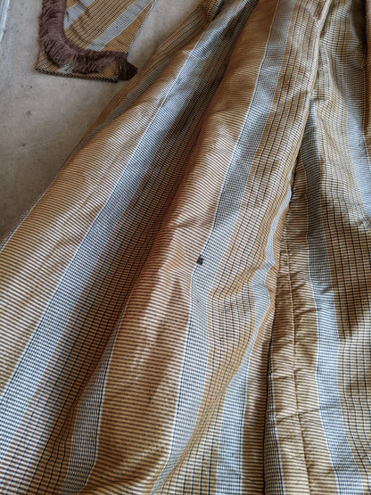 1860s Earth Tones Silk Gown