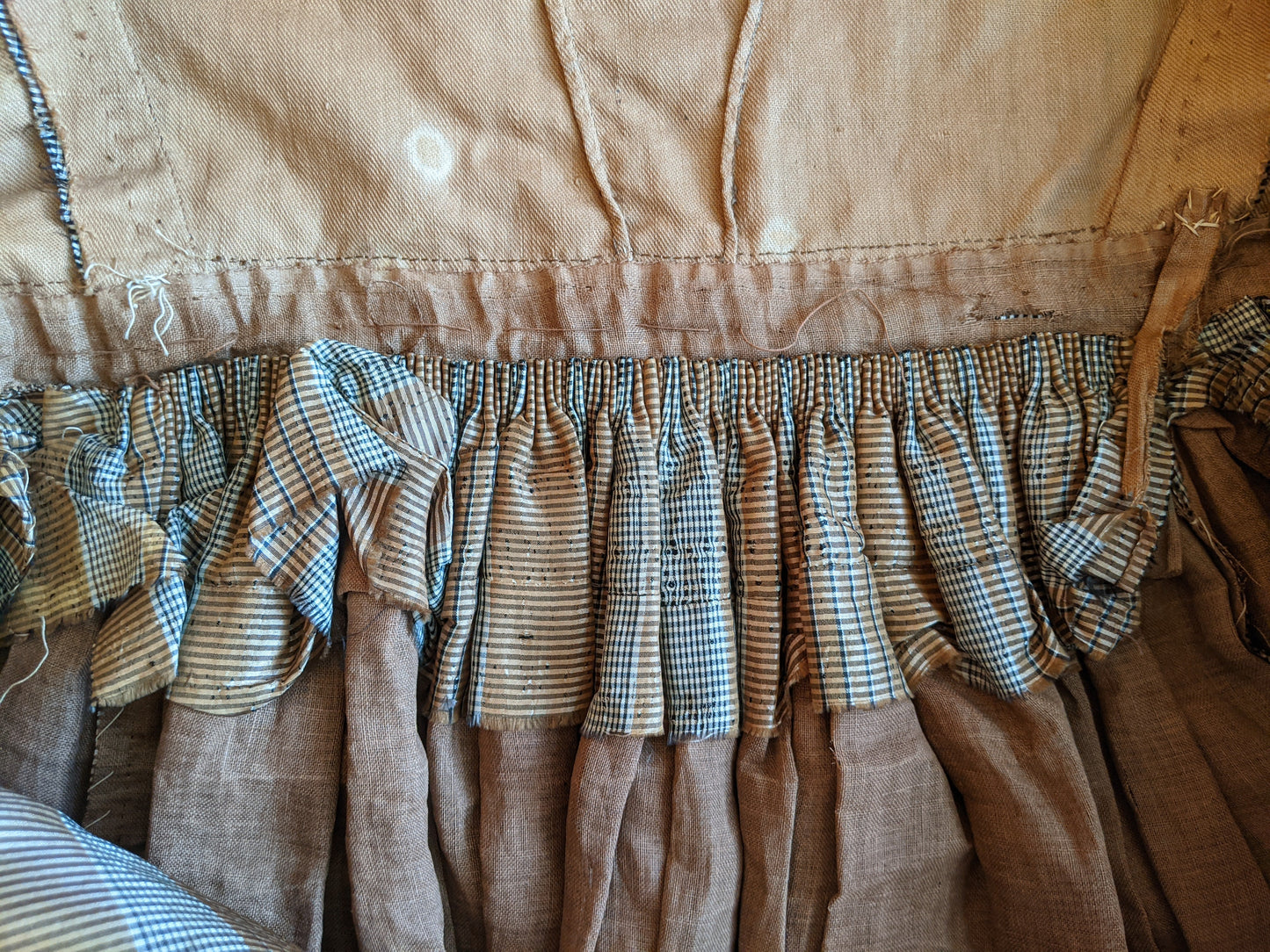 1860s Earth Tones Silk Gown