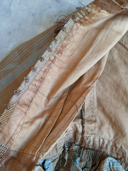 1860s Earth Tones Silk Gown