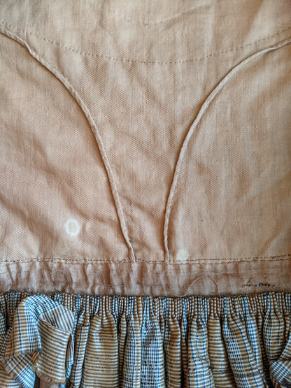 1860s Earth Tones Silk Gown