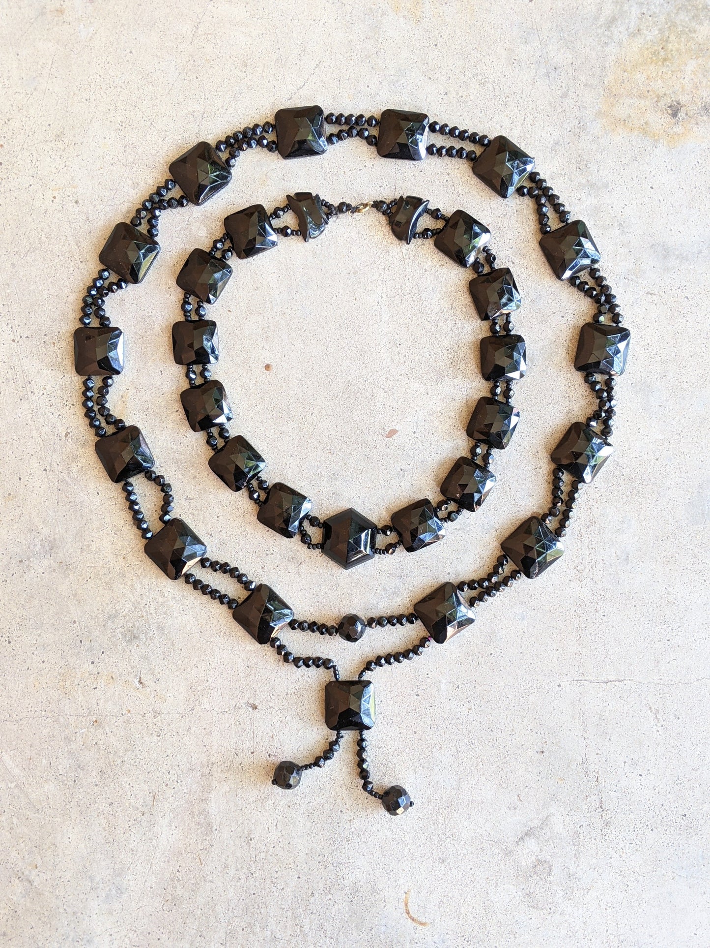 Art Deco French Jet Necklace Set | 2 Pc