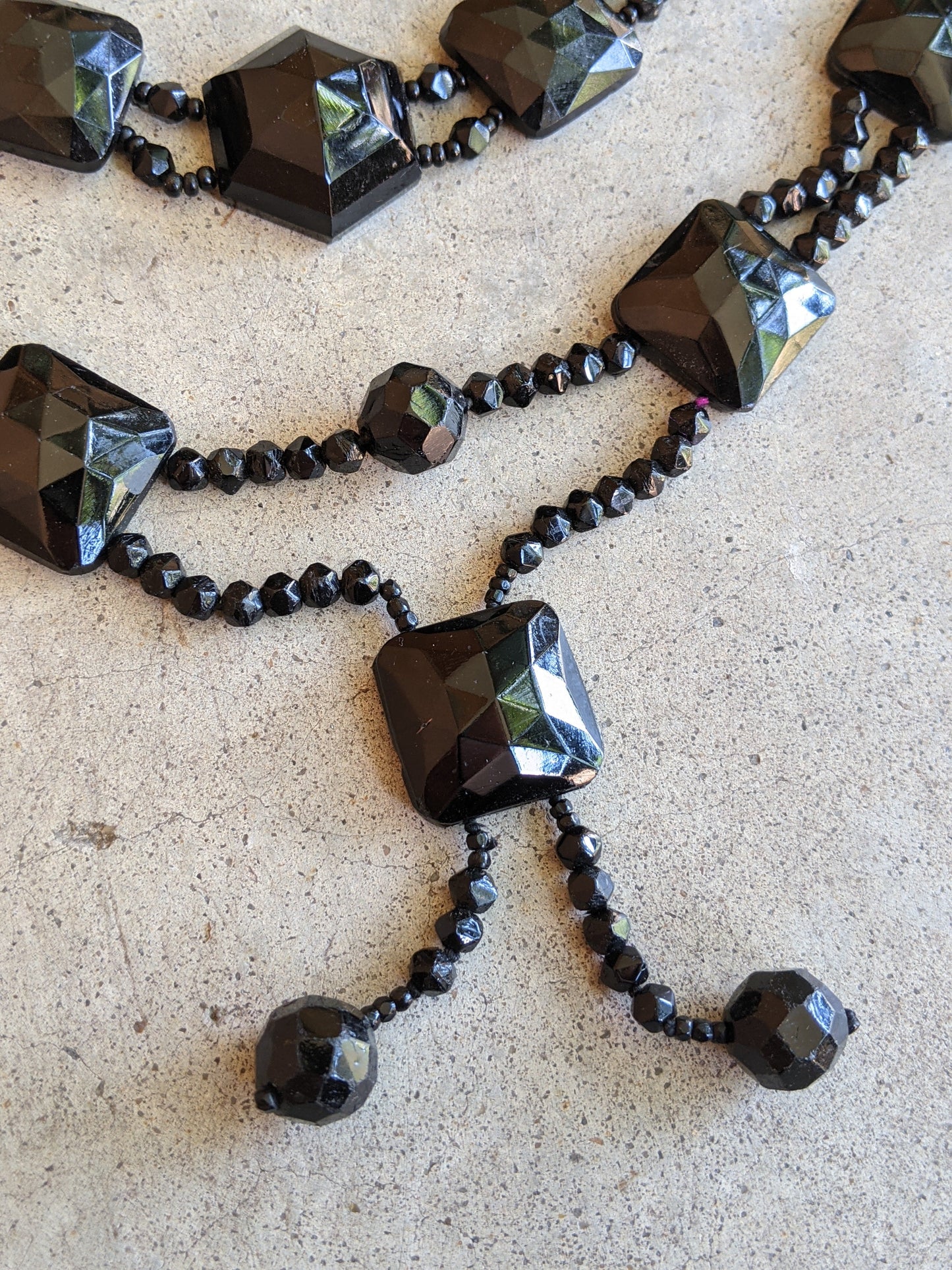 Art Deco French Jet Necklace Set | 2 Pc
