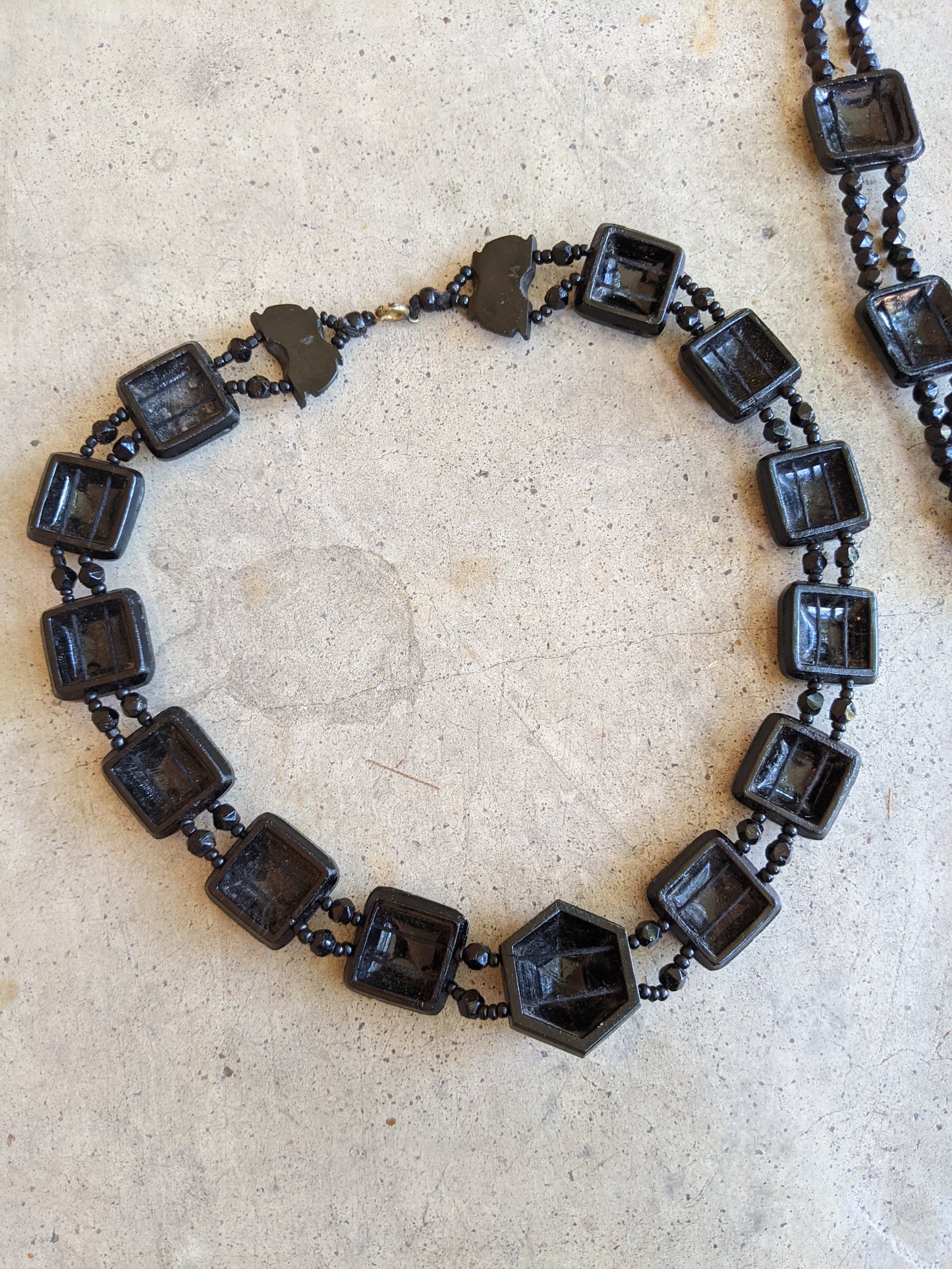 Art Deco French Jet Necklace Set | 2 Pc
