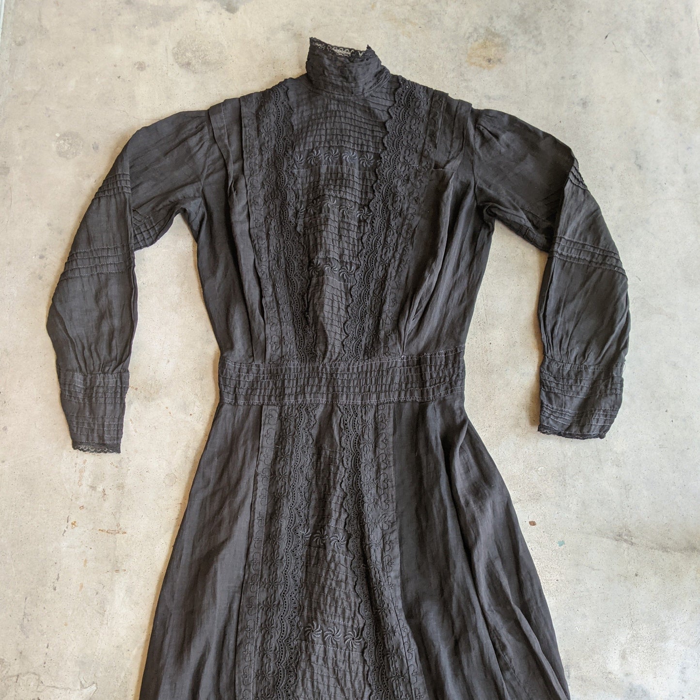1900s - 1910s Black Lingerie Dress