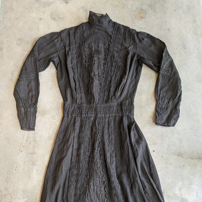 1900s - 1910s Black Lingerie Dress
