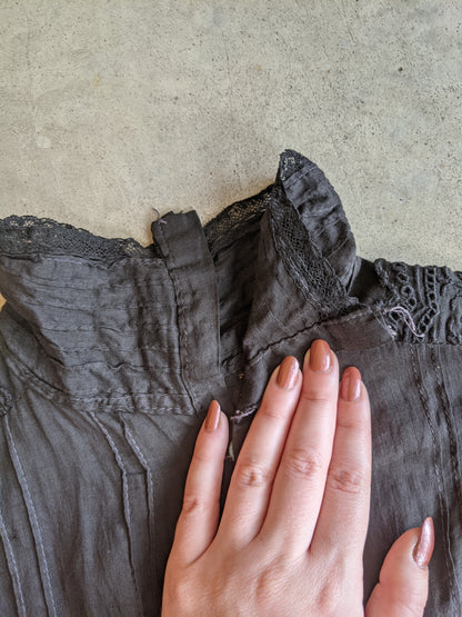 1900s - 1910s Black Lingerie Dress