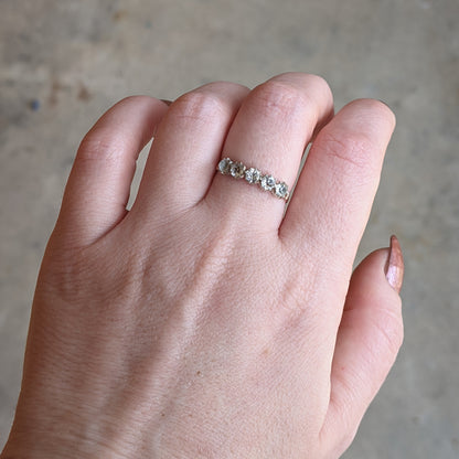 Georgian Black Dot Paste Gold + Silver Ring